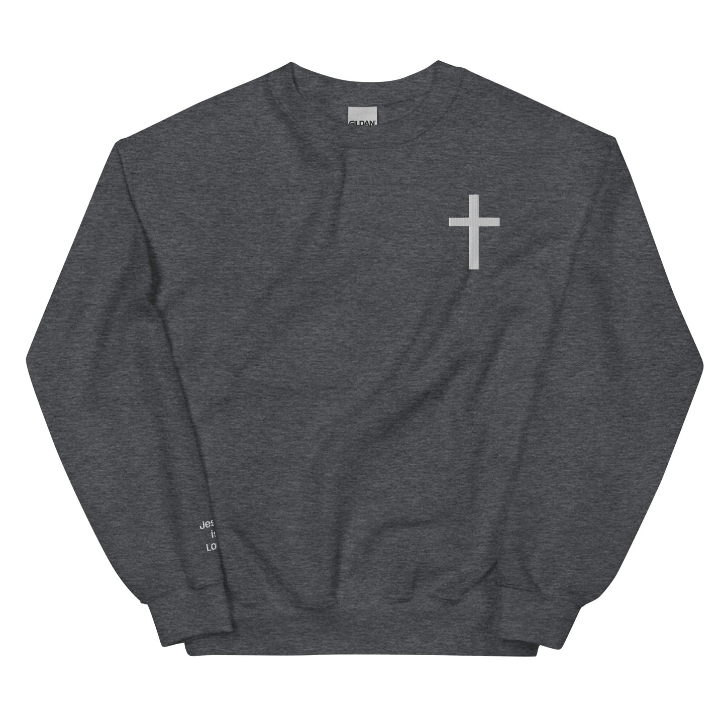 Simple Cross, Jesus is Lord (right sleeve) Unisex Sweatshirt