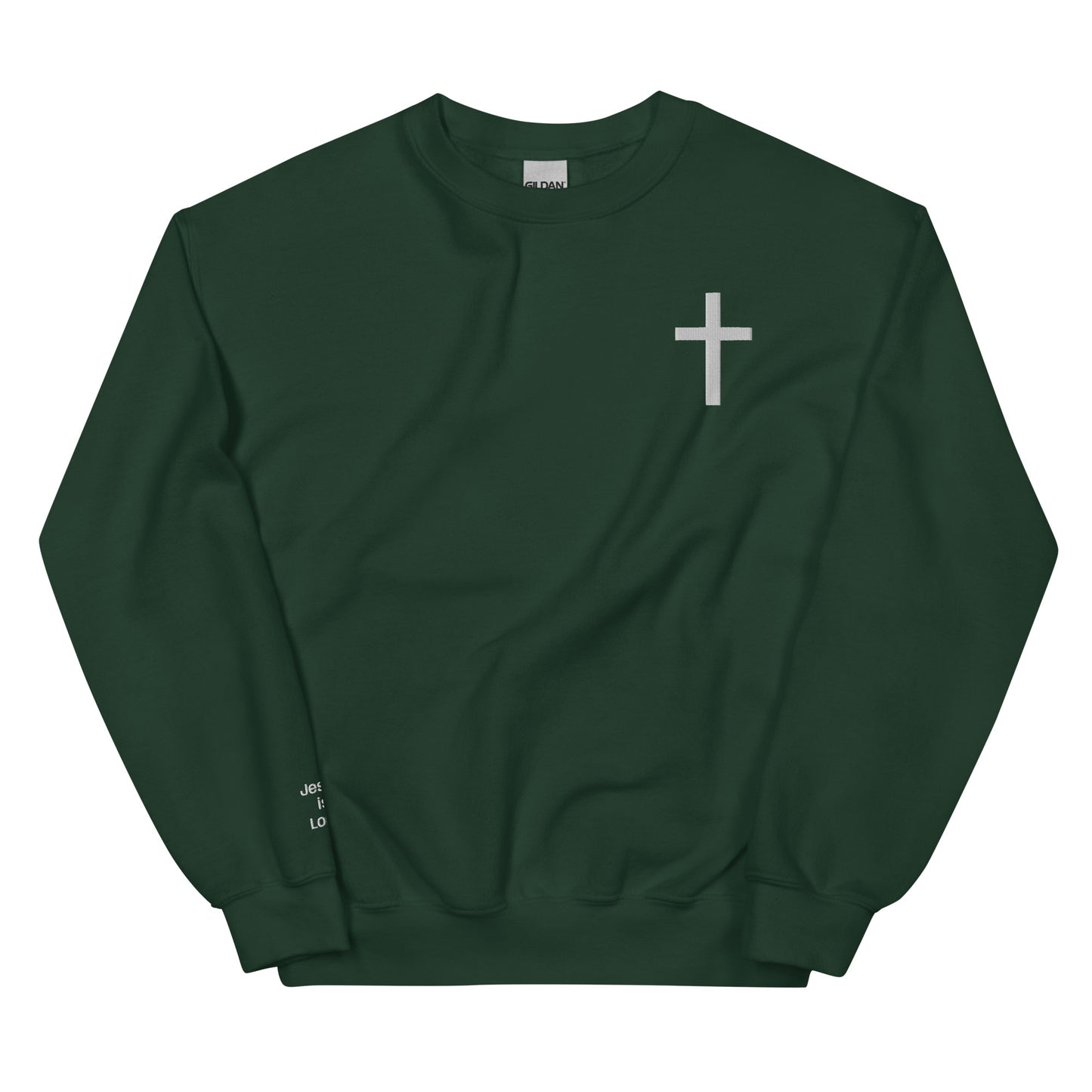 Simple Cross, Jesus is Lord (right sleeve) Unisex Sweatshirt