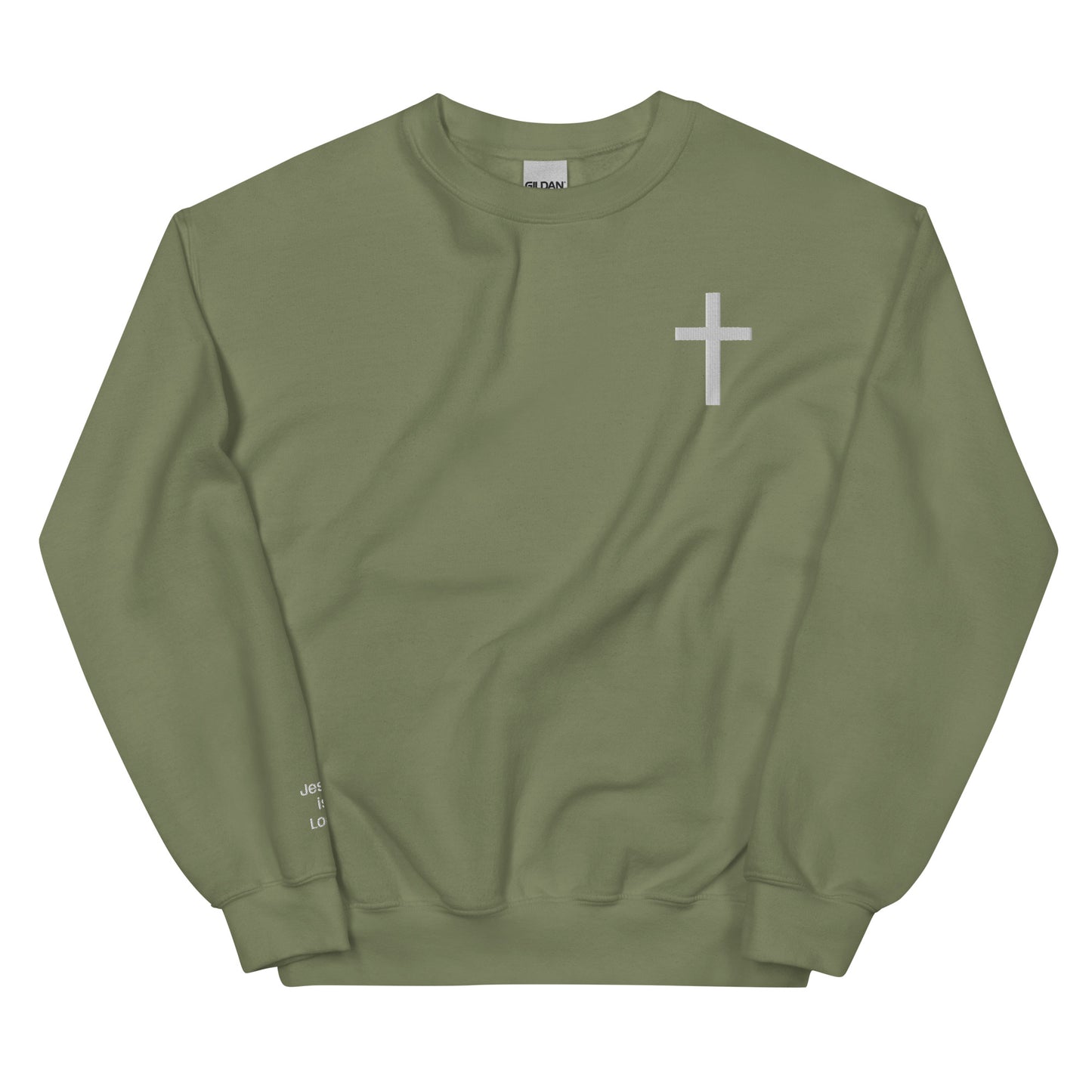 Simple Cross, Jesus is Lord (right sleeve) Unisex Sweatshirt