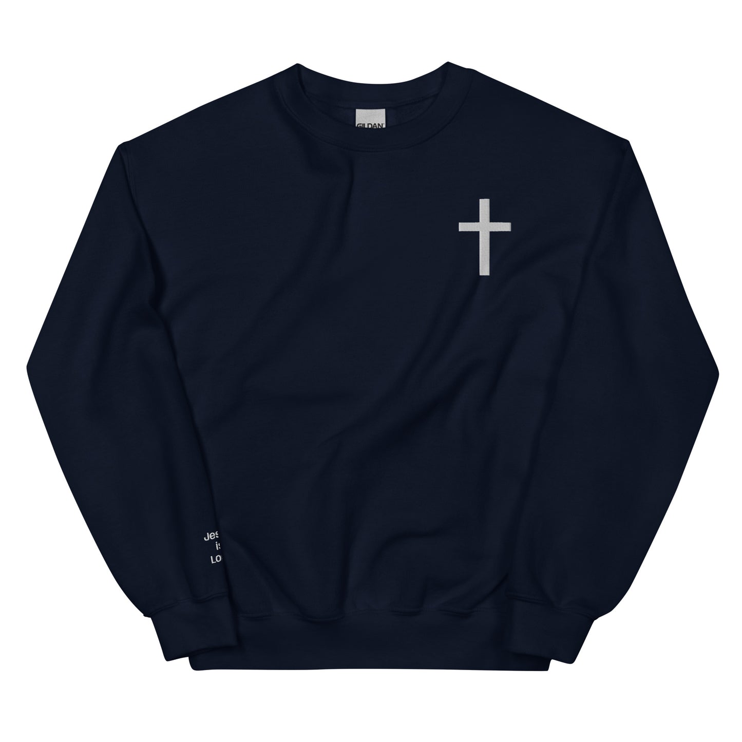 Simple Cross, Jesus is Lord (right sleeve) Unisex Sweatshirt