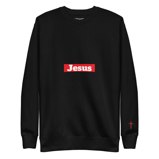 Jesus Fit (Cross on right sleeve) Unisex Premium Sweatshirt